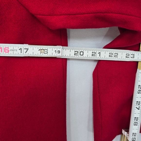 Sag Harbor Wool Blazer Velvet Collar Red Career Jacket Woman Size 8 Career‎ Wear - Picture 4 of 10